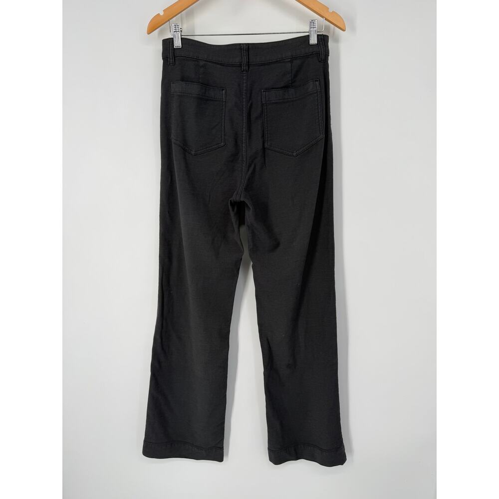 Faherty Stretch Terry Patch Pocket Pants High Rise Wide Leg Washed Black - Picture 7 of 13